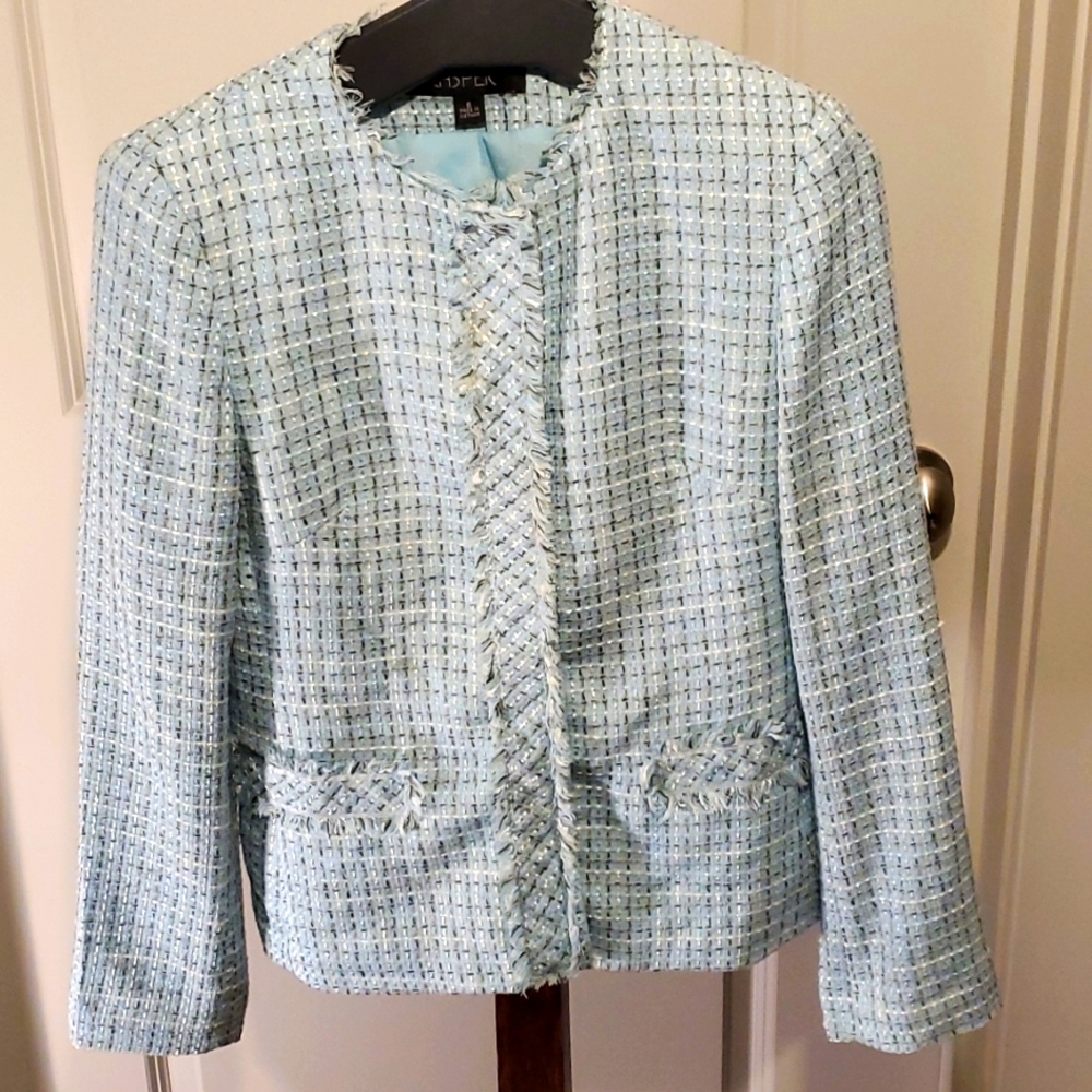 Baby blue blazer coat jacket
